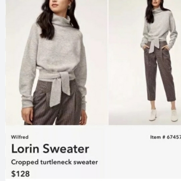 Aritzia “Loren” Cropped Turtleneck Wool Sweater - Picture 1 of 2